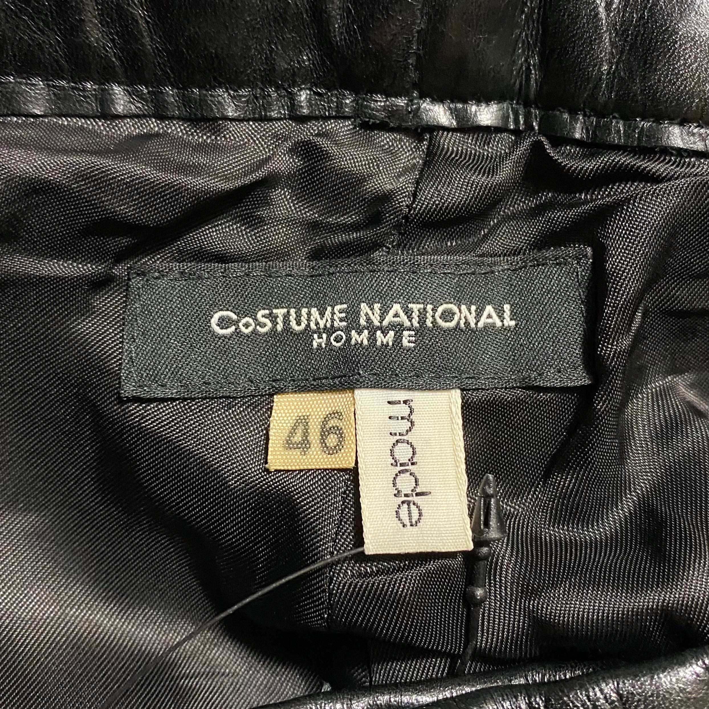 COSTUME NATIONAL HOMME black leather pants | NOIR ONLINE
