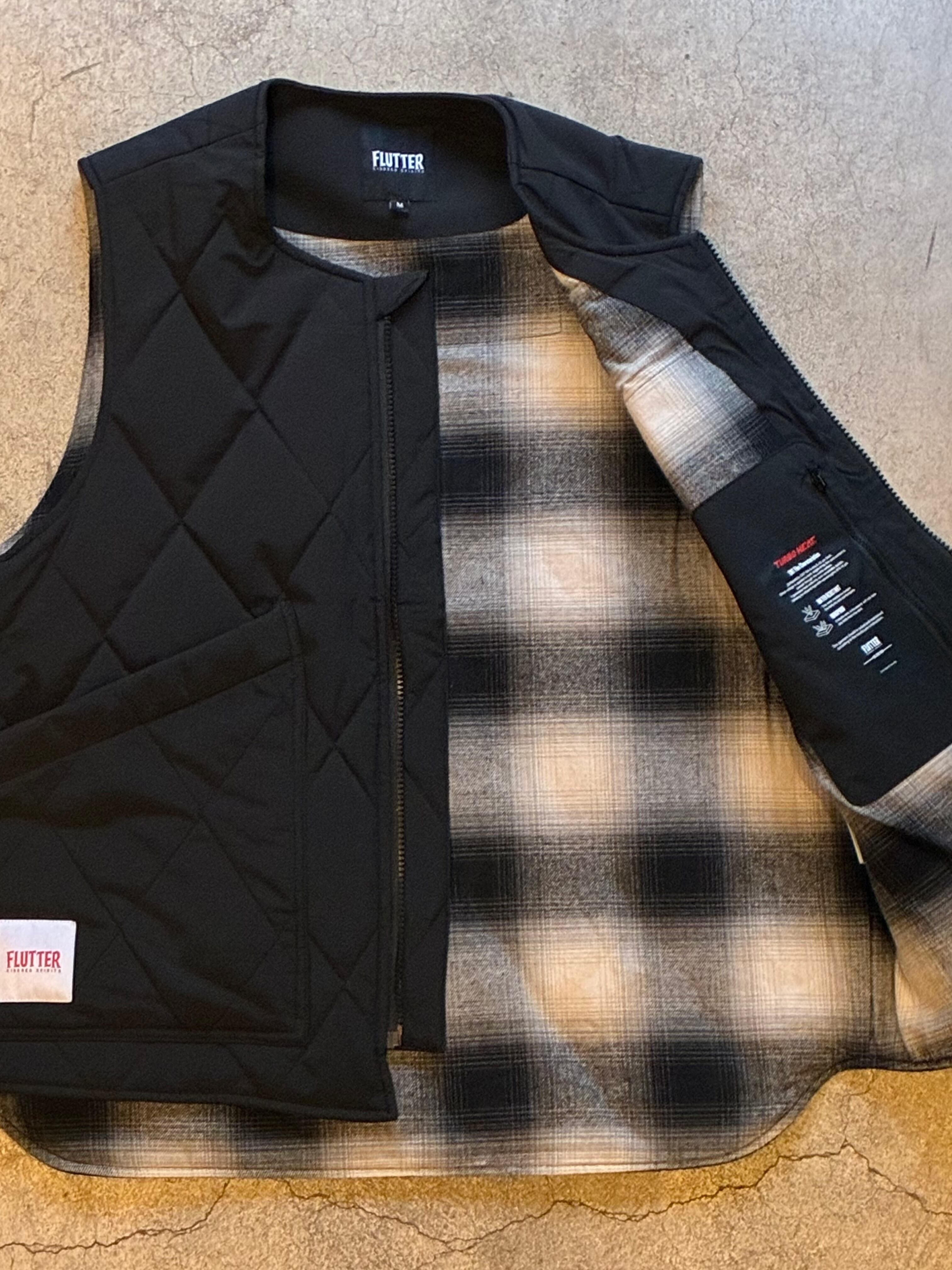 FLUTTER 電熱キルティングベスト ブラック 全2色【FLUTTER/フラッター】2025AW「TURBO HEAT Quilting Puff Vest トップス