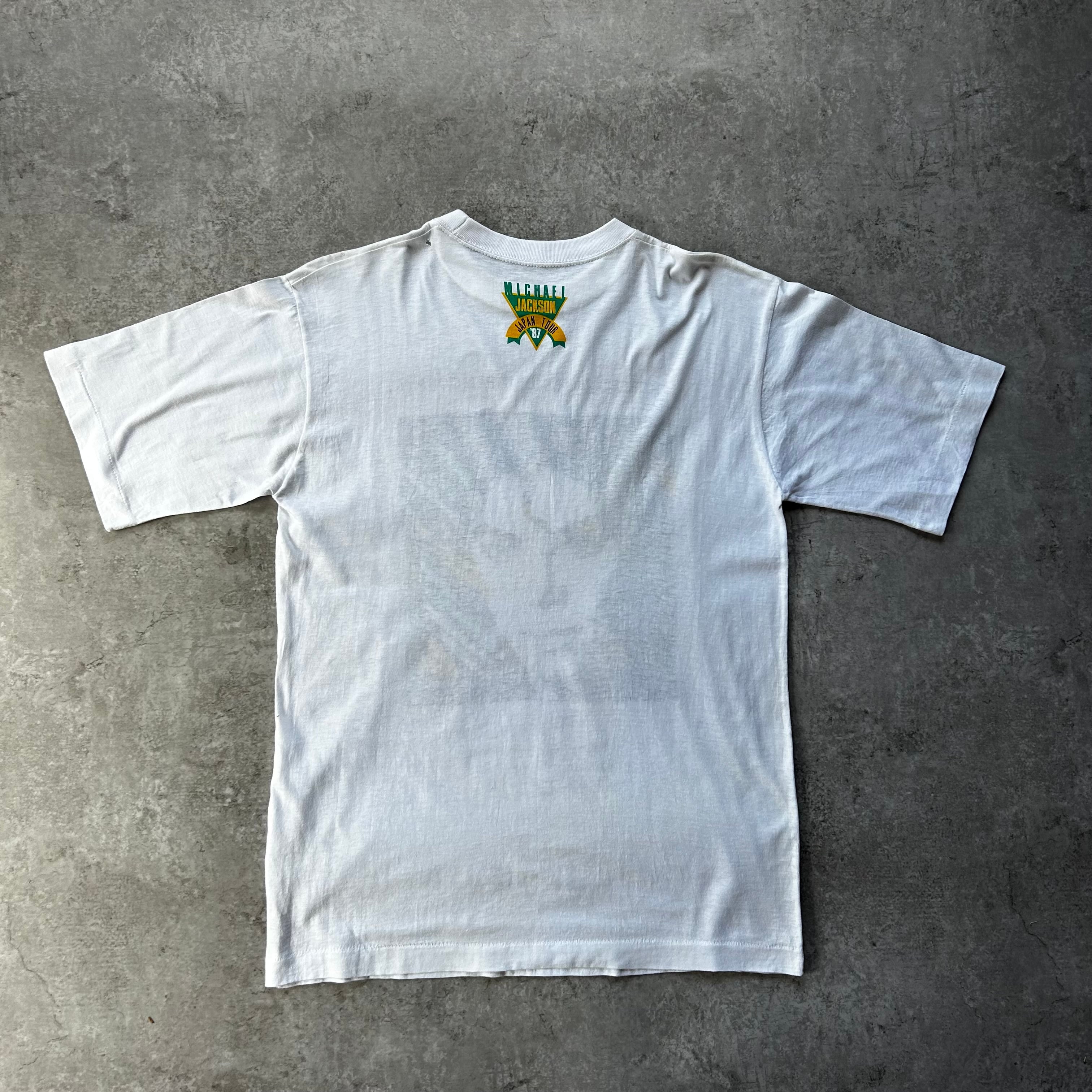 80s マイケルジャクソン ツアーtシャツ ホワイト L デッドストック