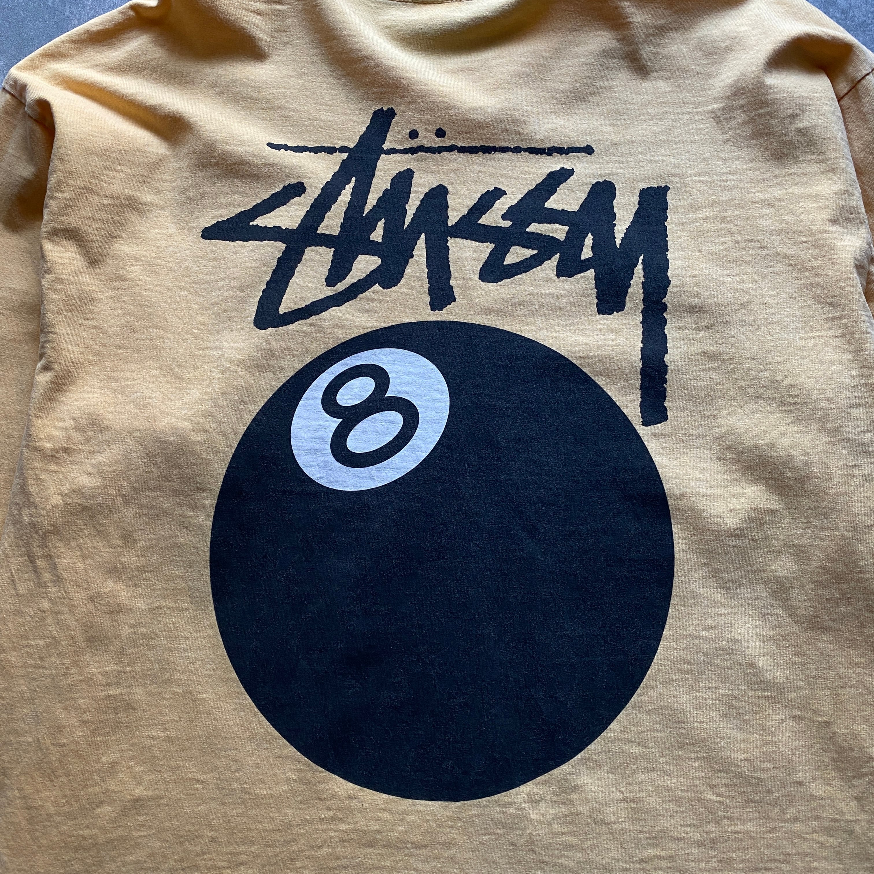 XLサイズ】stussy ステューシー 8ボール バックプリント イエロー T