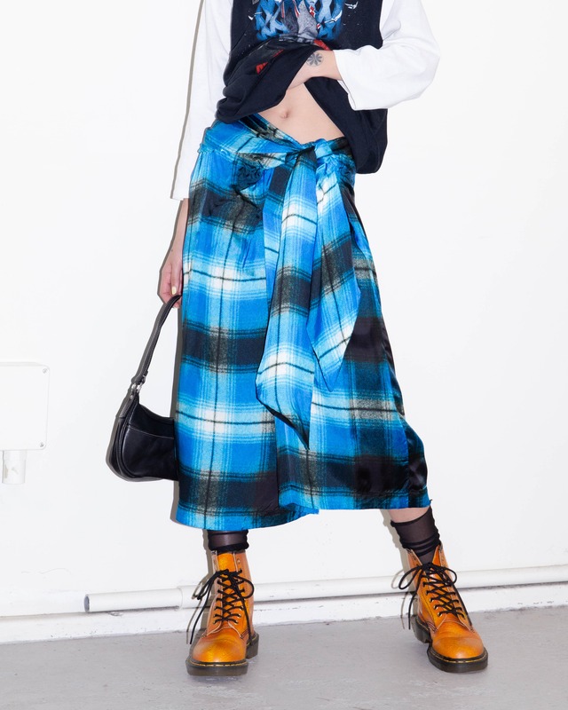 Dries Van Noten - ombre check knot skirt from FW2020