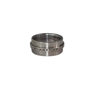 BURBERRY silver logo ring