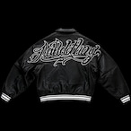 SCRIPT LOGO LEATHER VARSITY JACKET