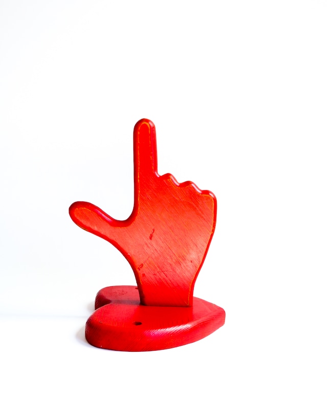 Handmade wooden hand & heart wall hook