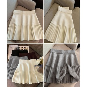 ミニスカート ニット レディース 秋冬 プリーツスカート ニットスカート おしゃれ きれいめ 大人 かわいい カジュアル ハイウエスト Aライン ウエストゴム 大人可愛い 大人女子