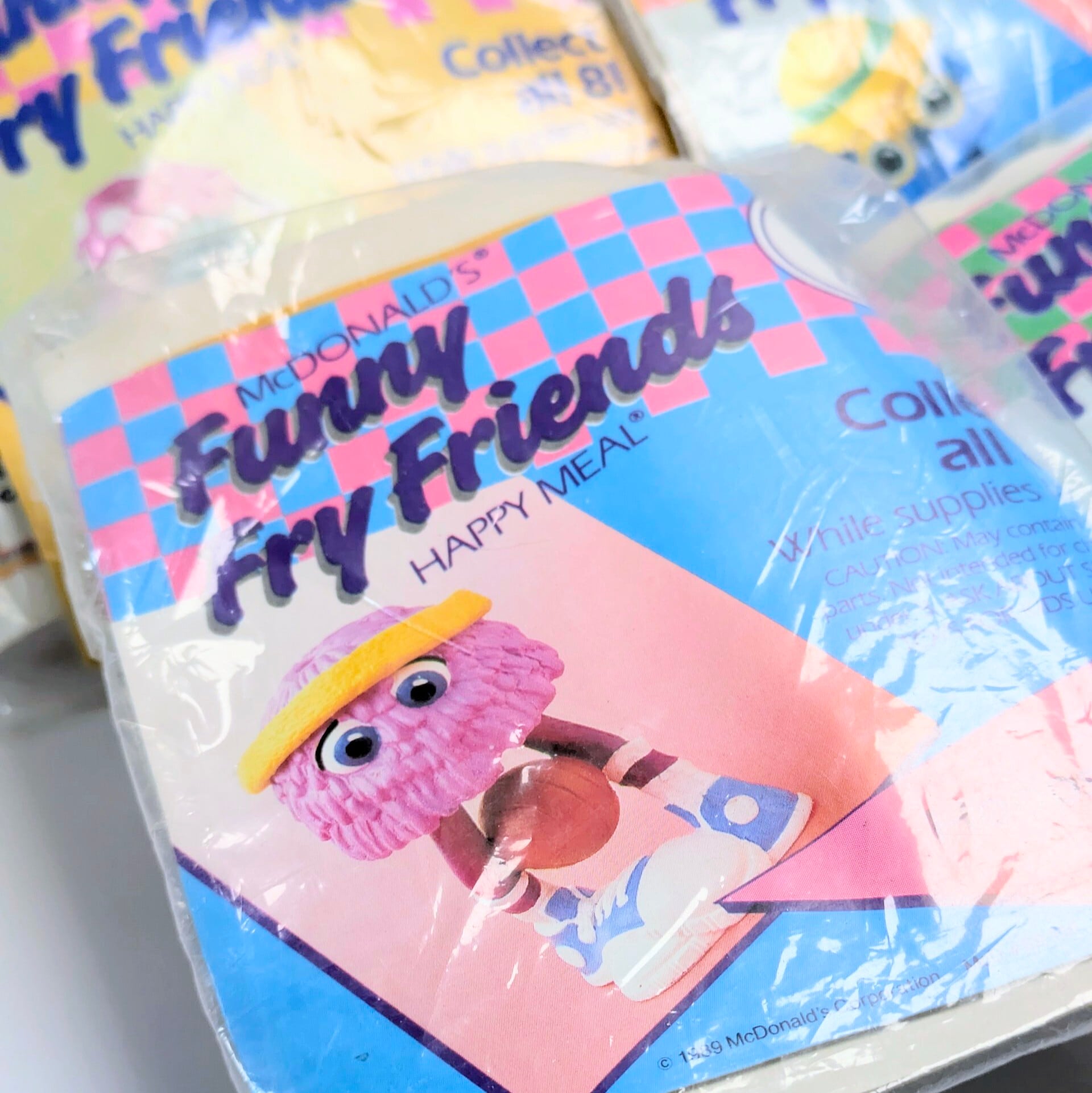 ☆DEADSTOCK / VINTAGE 1989☆【 McDonald's / マクドナルド 】1989 McDonald's Happy Meal Toy "Funny Fry Friends" 全8種SET / Happy Meal Toy / ミールトイ / フライキッズ / フライガイ / フライガール 〚アメリカン雑貨 アメトイ〛