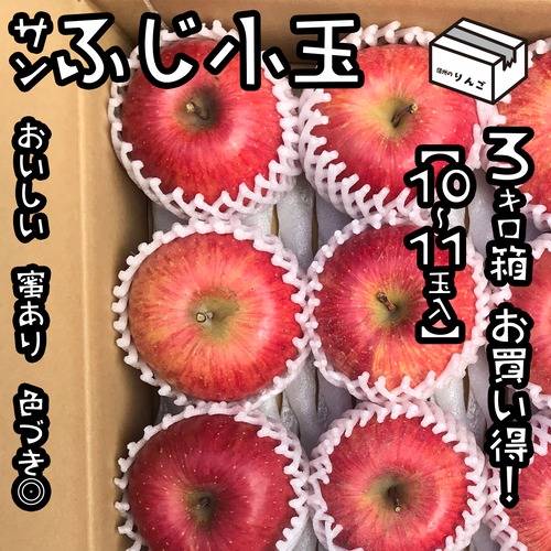 小玉リンゴ★★★サンふじ（３㎏　10-12玉）