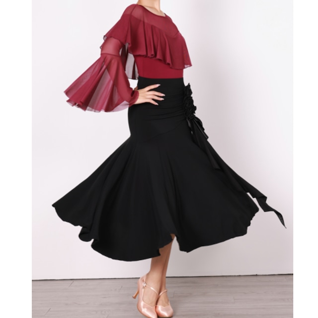 ローズモチーフ フリルデザイン ダンススカート ds0443