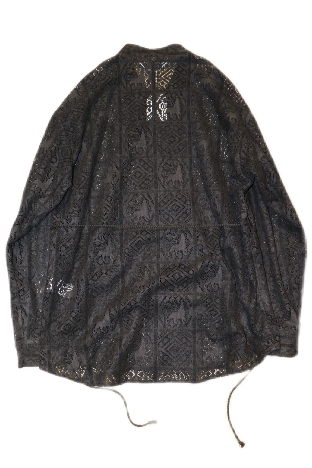 Sasquatchfabrix. VELVET LACE WA–NECK SHIRT (BLACK) 23AW–SY9−002