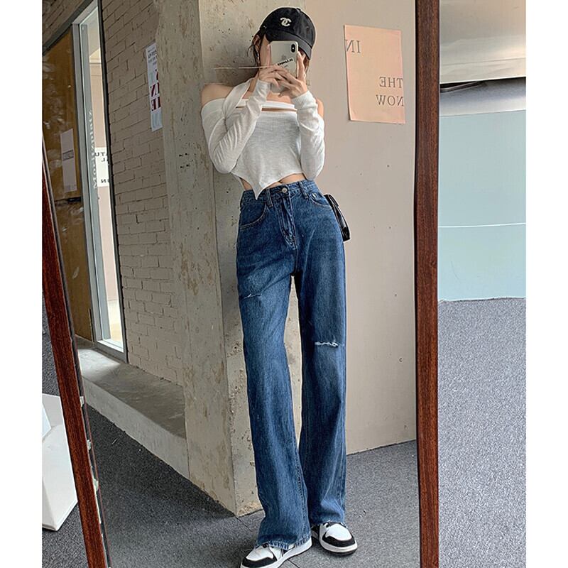 ウェストジーンズ オータムルーズカジュアルパンツ ストリート 秋物 ガールズファッション92065627270