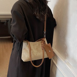スエード調 ショルダー バッグ ポーチ付き レディース 韓国 小さい コンパクト 通勤 軽量 PUレザー 大人 きれいめ シンプル カジュアル OL ビジネス スクエアバッグ 上品 レトロ おしゃれ 大人可愛い 大人女子