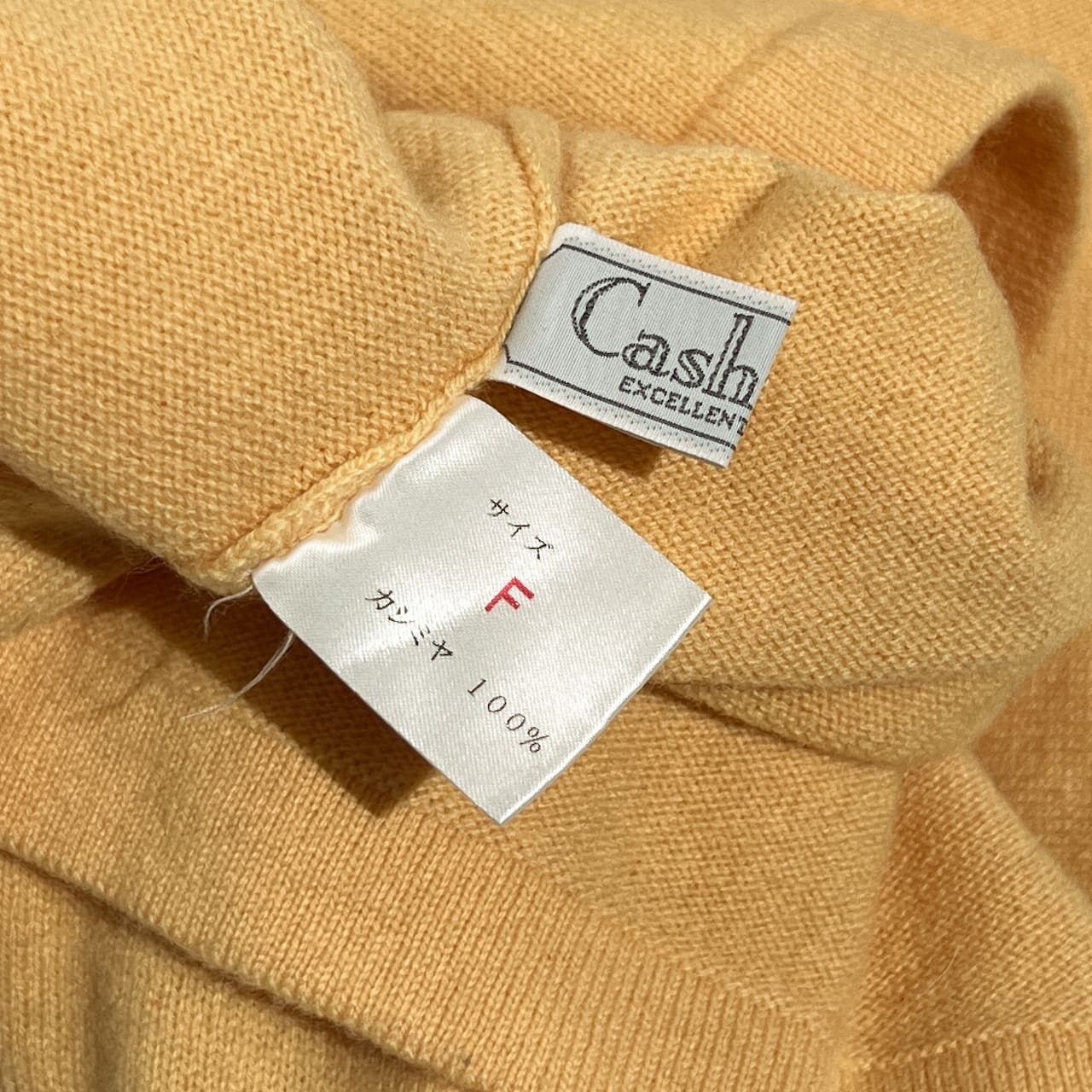 カシミヤ100% Cashmere カシミヤ タートルネック ニット セーター F /イエロー系  メンズ