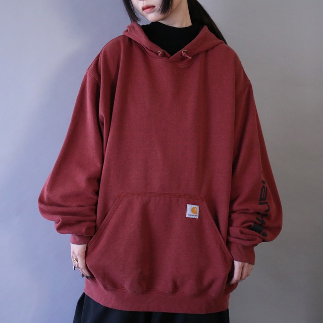 "carhartt" sleeve printed over silhouette good coloring sweat parka