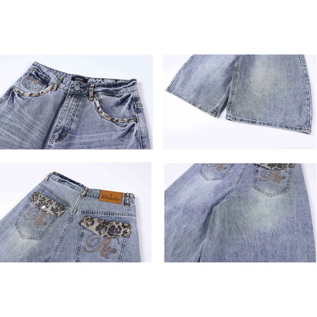 leopard-accented cropped denim　レオパードポイントクロップドデニム　J2076