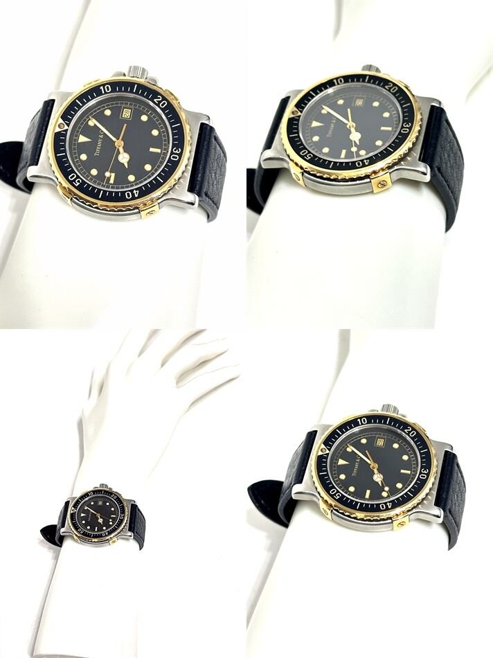TIFFANY ティファニー ダイバー デイト ブラック 38mm 18K YG SS K18