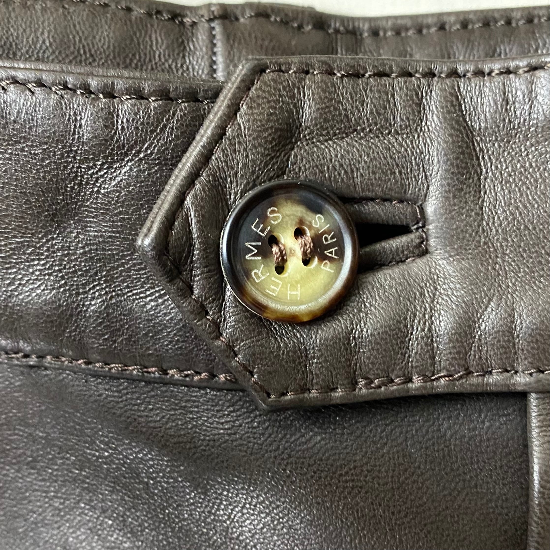 HERMES brown color leather pants | NOIR ONLINE