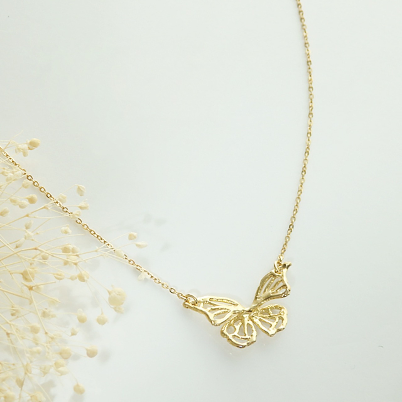 バタフライネックレス(gold)