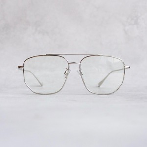【SELECT】VINTAGE DOUBLEBRIDGE METAL GLASSES | ヴィンテージ ダブルブリッジ ツーブリッジ メタルフレーム 伊達メガネ |  BZ-7025 SLV