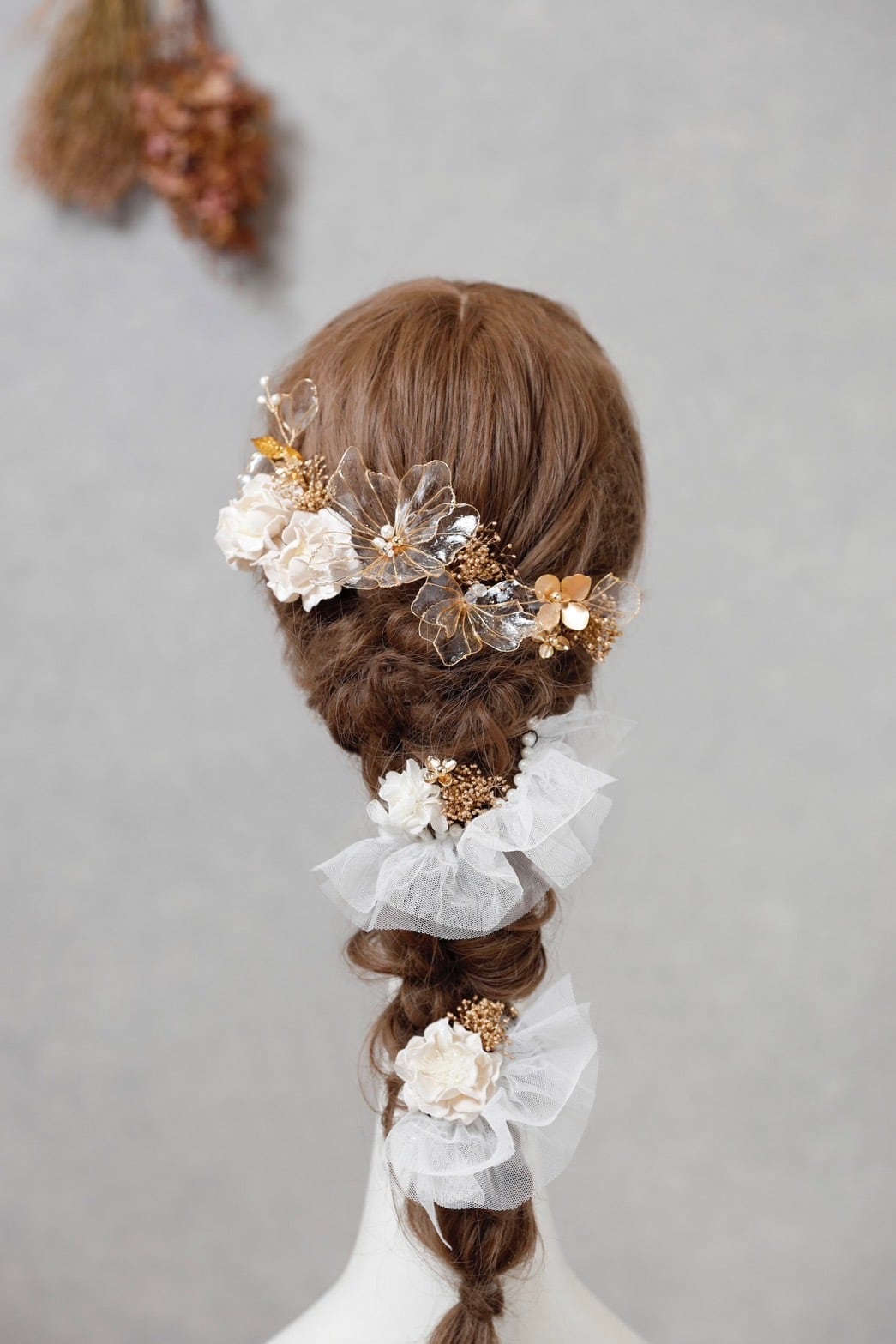 アメリカンフラワー髪飾り 袴 振袖 成人式 ヘアドレス ヘア