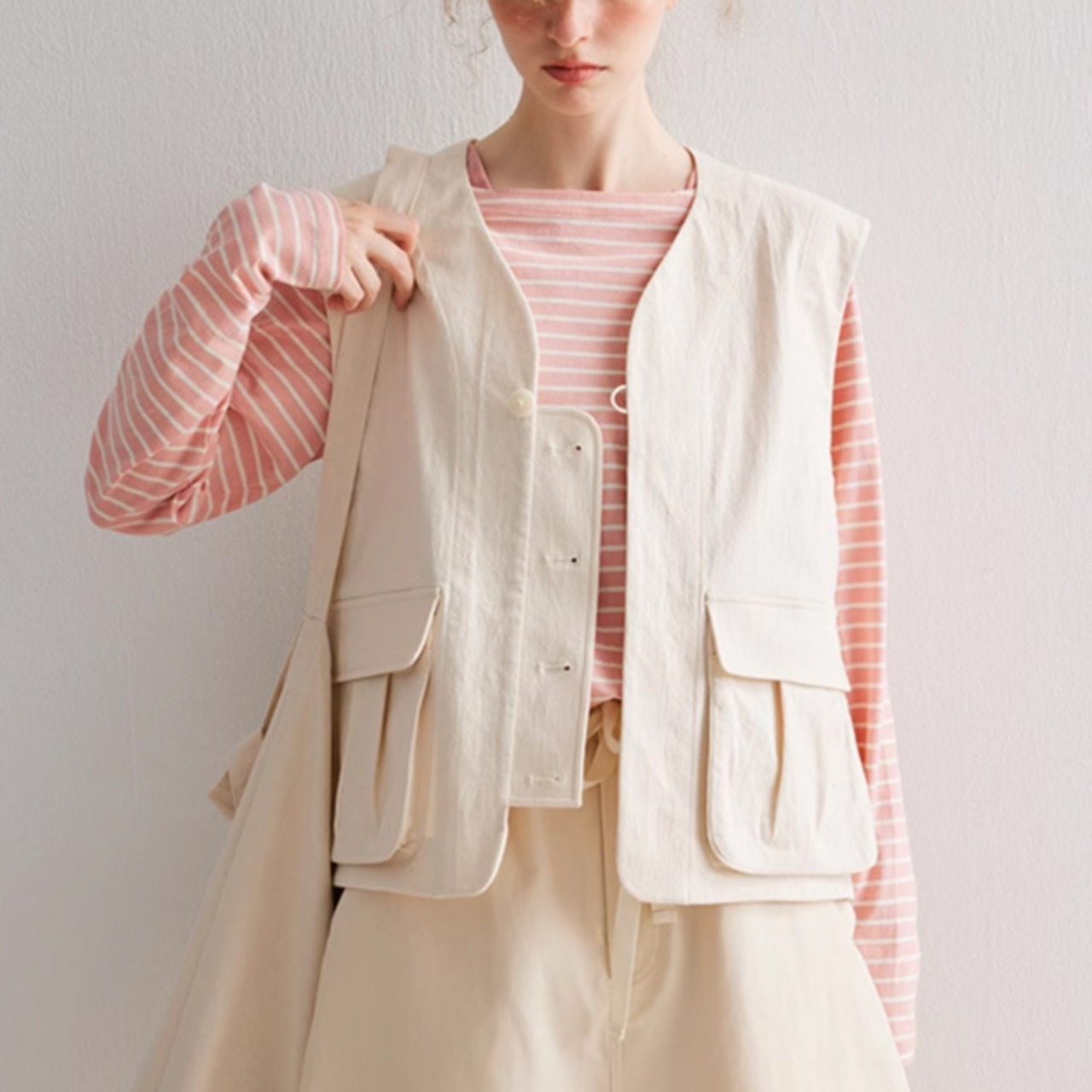 【2color】コットン100%の、ストライプロングスリーブTシャツ P0066