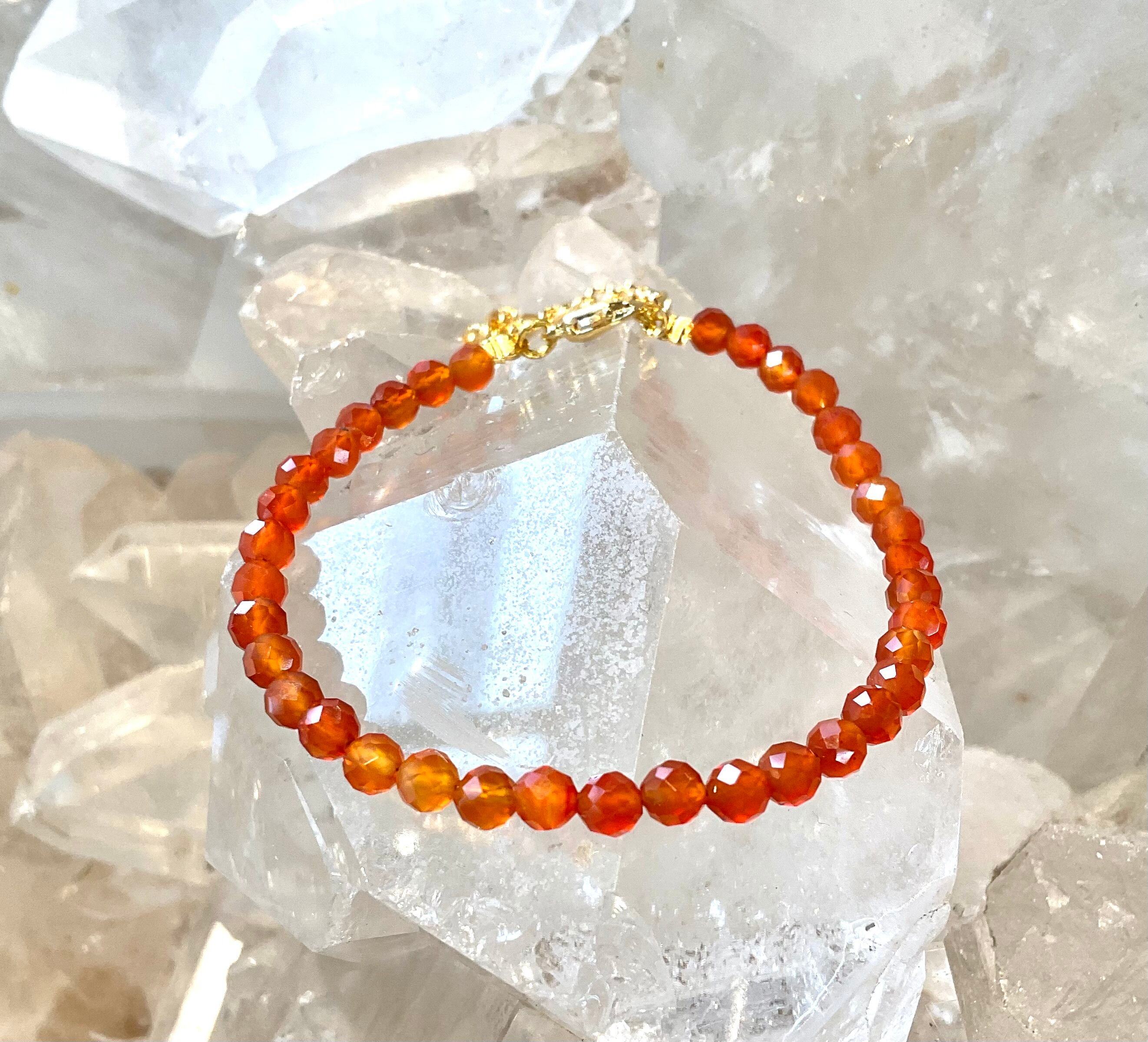 カーネリアン ワイヤーブレス 約4mm