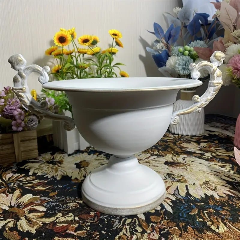 フラワーベース 花瓶 ゴールド メッキ セラミック ロココ調 猫脚