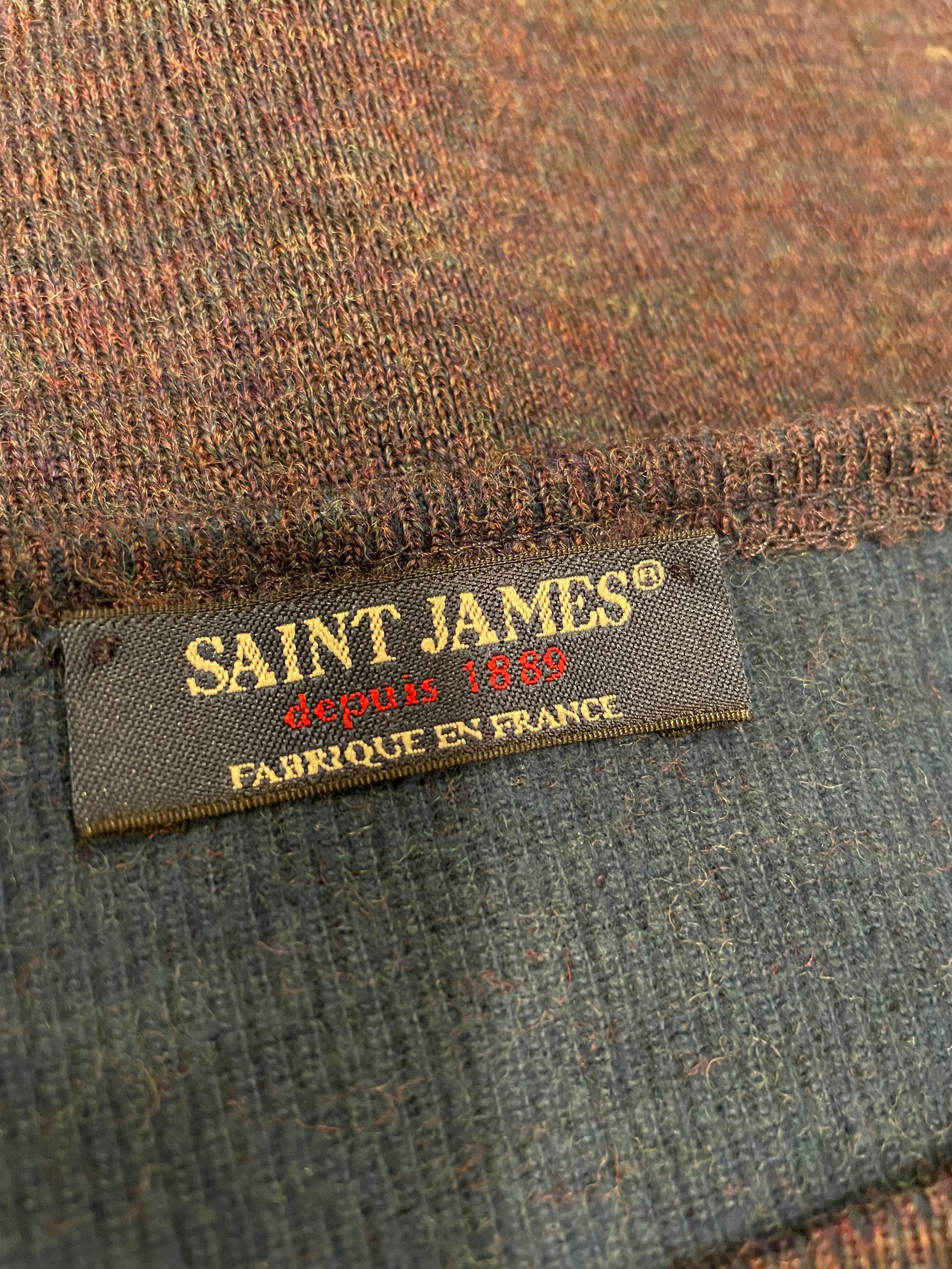 SAINT JAMES セントジェームス バスクシャツ ロングスリーブ Tシャツ トップス ネイビー メンズM フランス製 カジュアル シンプル