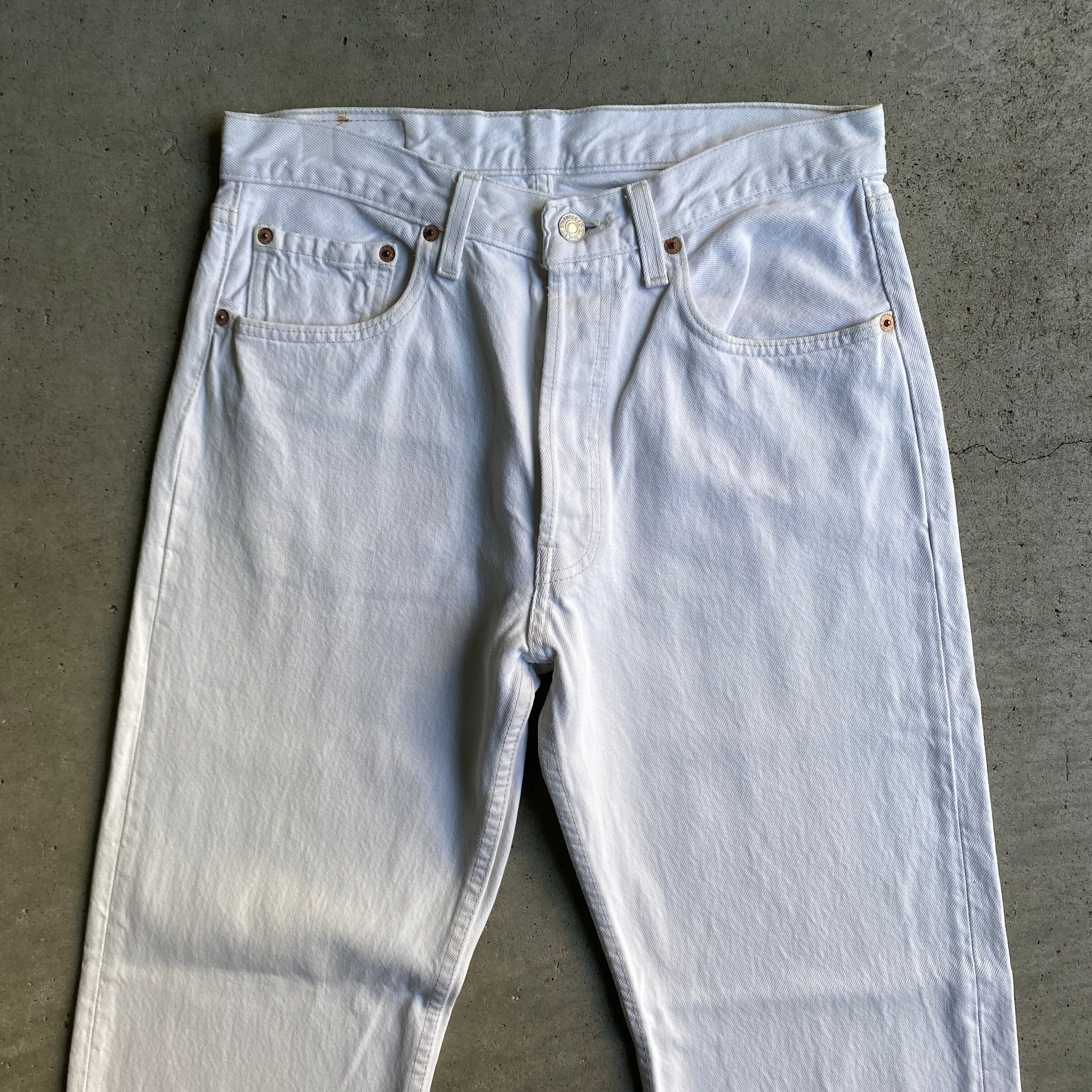 90年代 USA製 Levi's リーバイス 501 ストレート ホワイトデニムパンツ