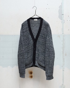 melange wool knitted cardigan / Made In FRANCE