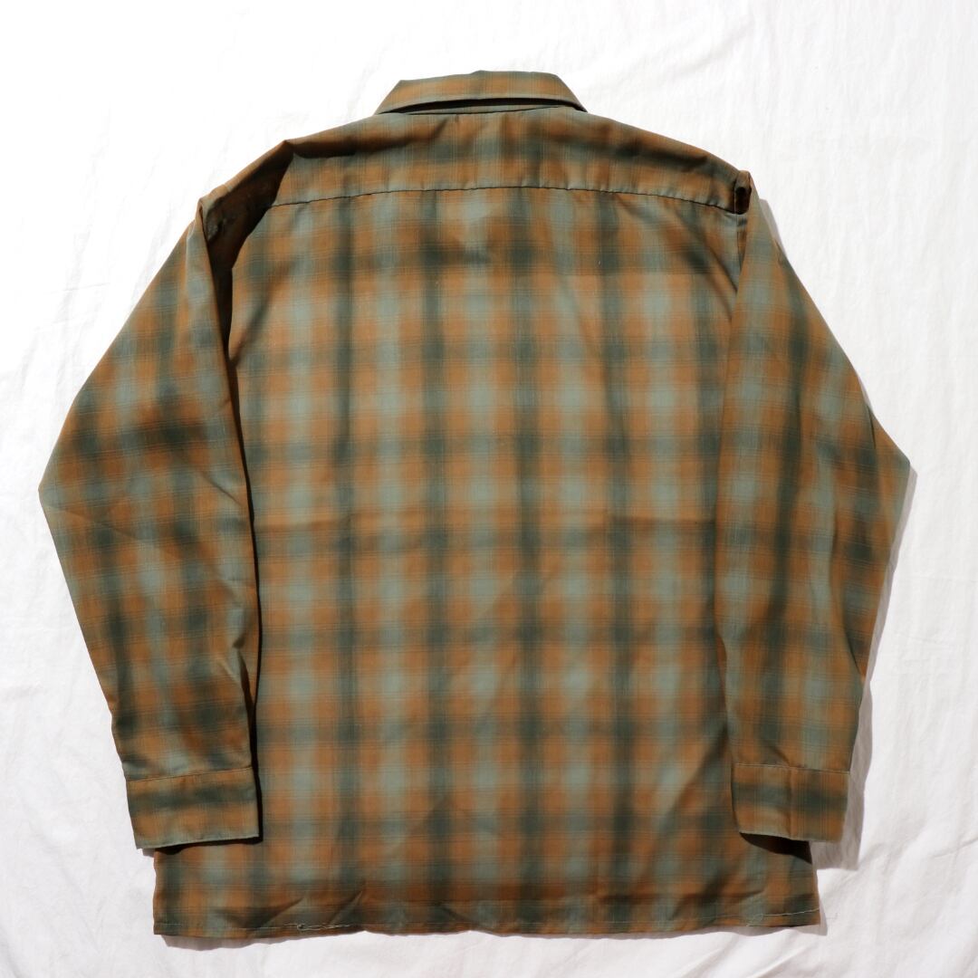 希少 60s Arrow オンブレチェック M アロー 長袖開襟シャツ コットン  