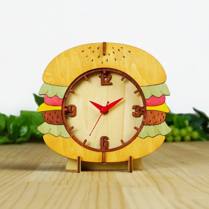 ハンバーガー」木製置き掛け時計 | minowplus