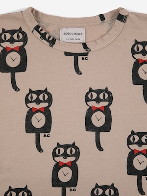 残り1点(6-7Y)BOBO CHOSES /  Cat O'Clock all over long sleeve T-shirt