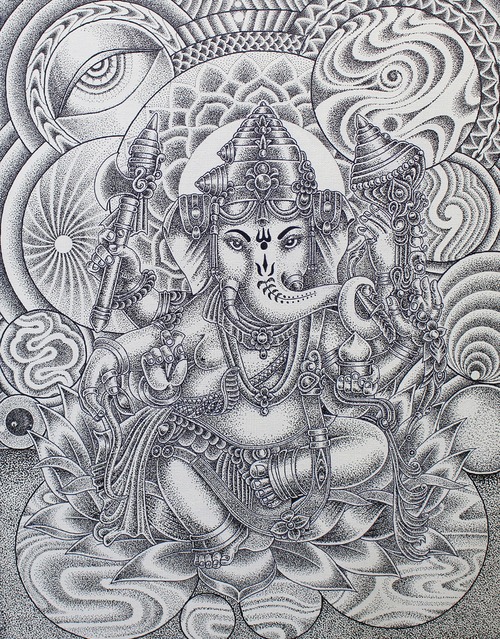 ガネーシャ　Ganesh in universe ジクレープリント