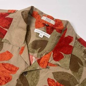 シルク100% GEOFFREY BEENE ジェフリービーン 花柄 半袖 アロハシャツ ハワイアンシャツ XXL/大きいサイズ メンズ