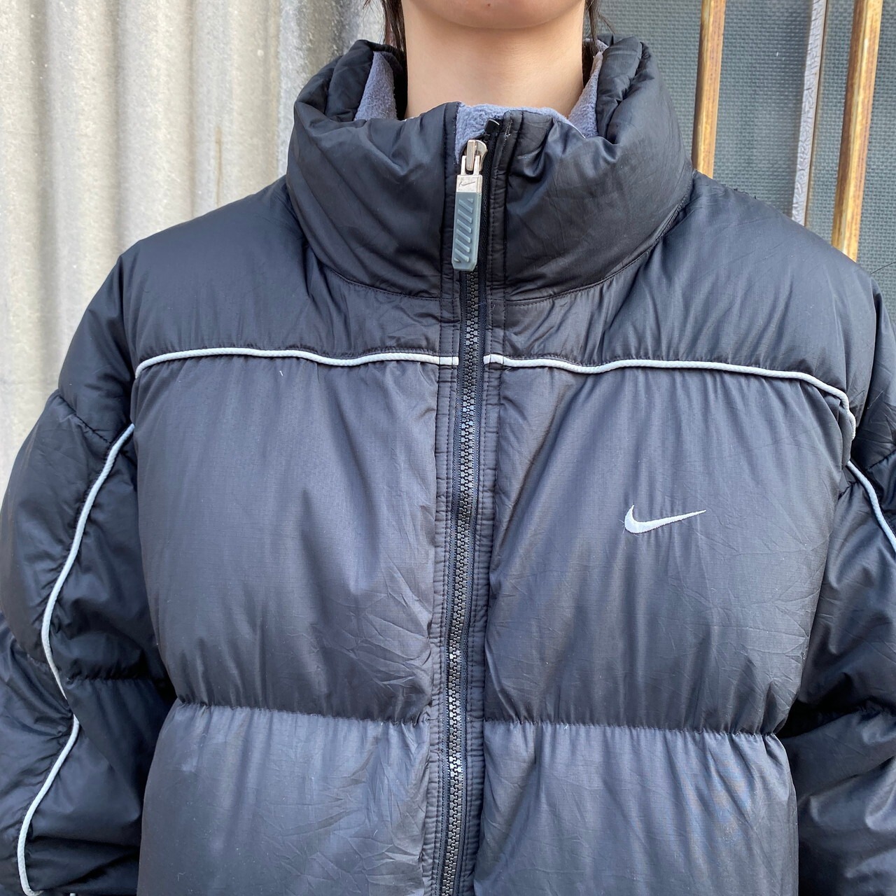 NIKE ナイキ ダウンジャケット メンズL 古着 ブラック 黒 【アウトドア 