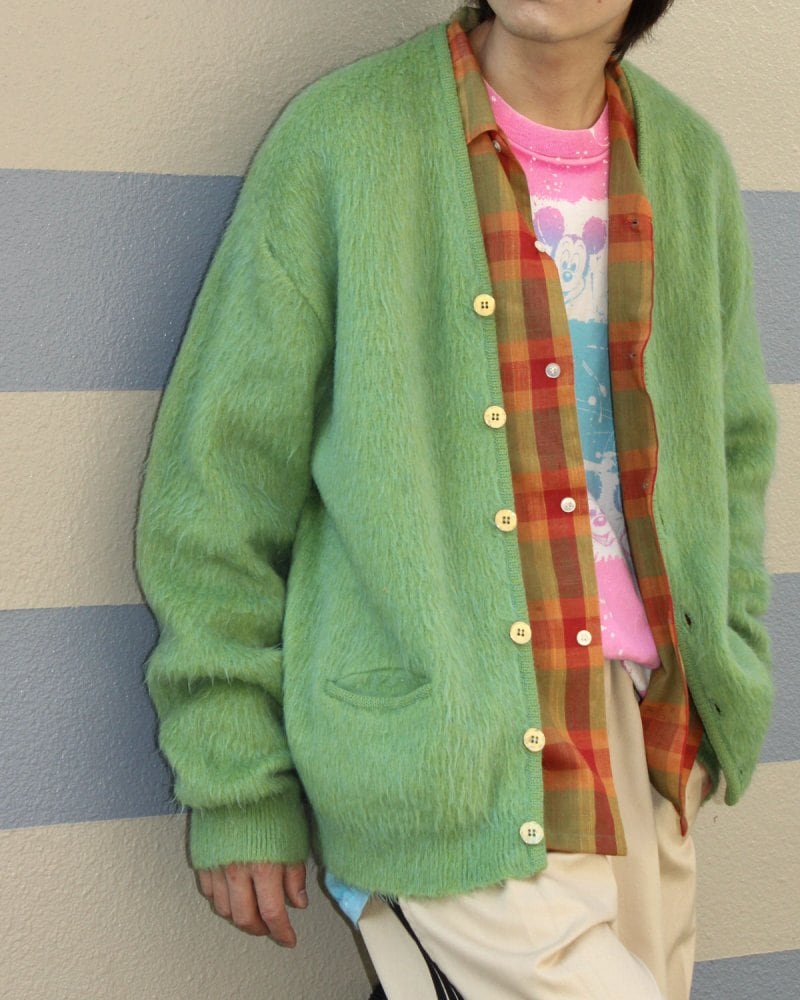 Vintage Mohair Cardigan [Sears TRADITIONAL COLLECTION] [1960s-] Lime Green  | beruf powered by BASE