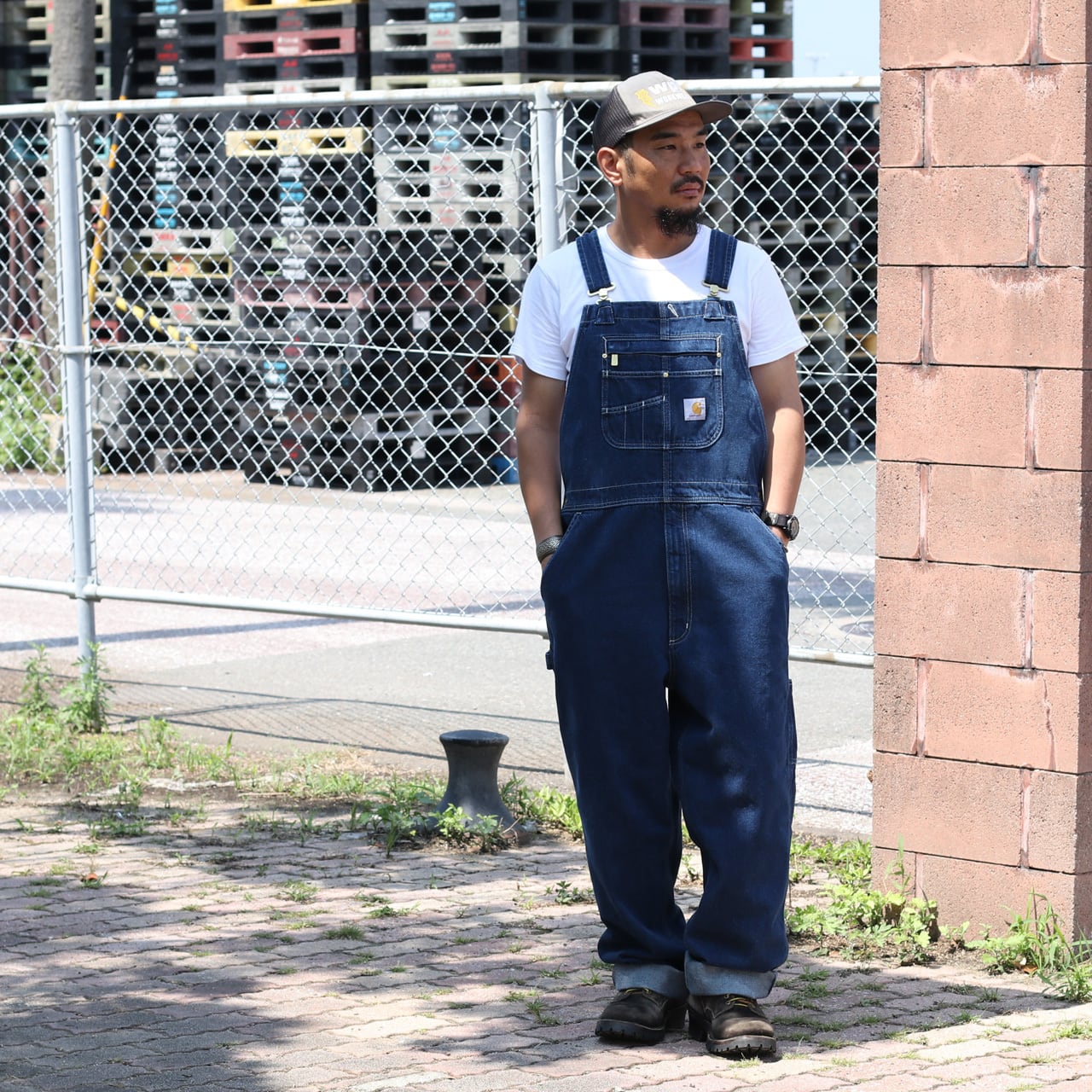 ブラウン表記サイズ【120cm】Carhartt overall【y1023】