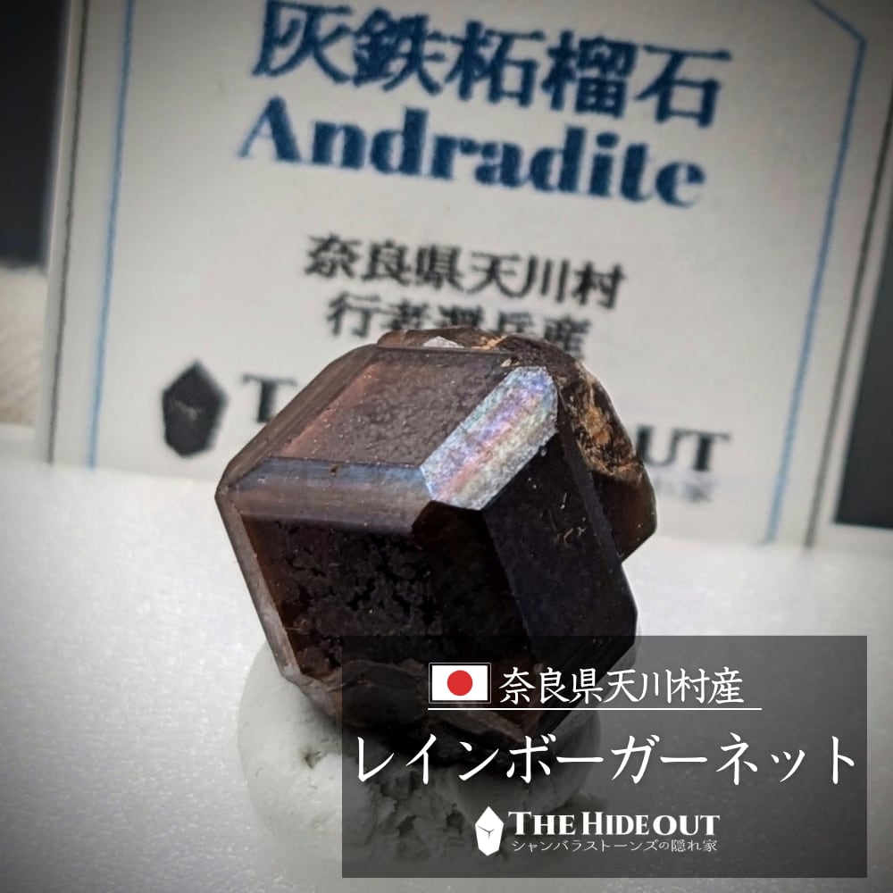 日本国産鉱物標本055 奈良県吉野郡天川村行者還岳レインボーガーネット 究極のN面