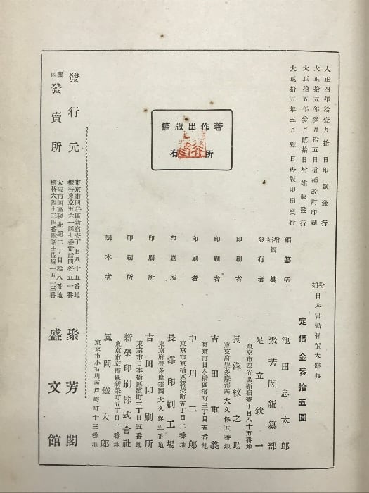 歴史図書社版 日本書画骨董大辞典 池田常太郎編 昭和54年 増補 日本書畫骨董大辭典 発行：聚房閣 編纂：池田忠太郎 大正十五年