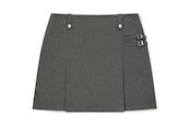 DOUBLE BELTED SKIRT_CHARCOAL