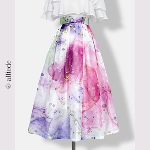 【即納・Lサイズ】アートフレアスカート A2927