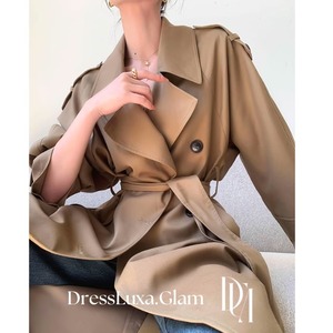 BIGシルエット ロングトレンチコート_K43