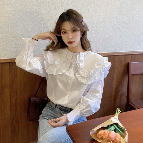 シャツ レディース ブラウス フリルシャツ フリル トップス プル