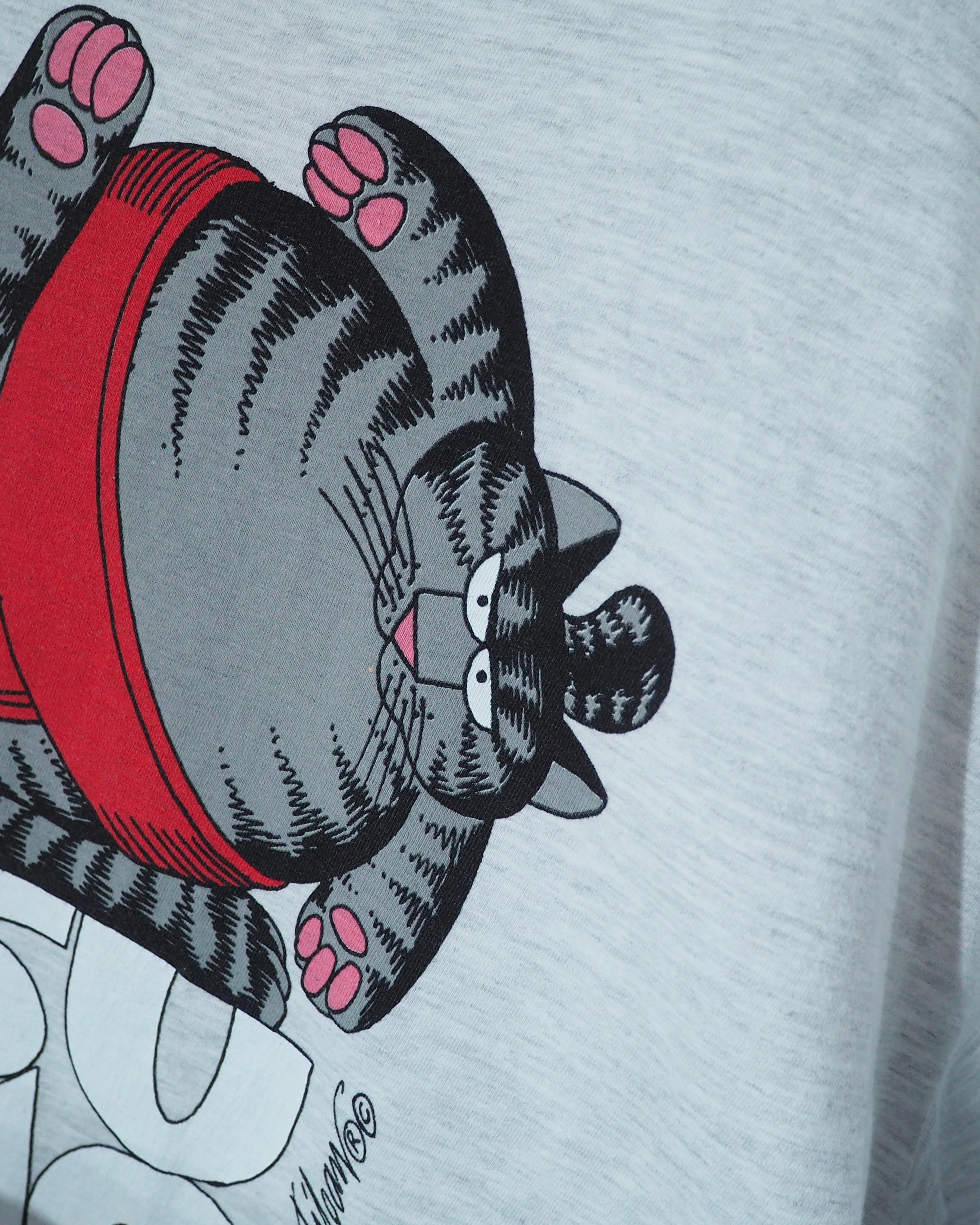 1990s " Made in USA - Kliban Cat " " 相撲 ‐ SUMO " Double-side printed vintage loose Tee