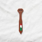 一点もの｜姫路レザー ヌメ革 ジッパータブ-ハンドプリント モデル｜Leather zipper tab (S)｜姫路レザー ヌメ革 ジッパータブ（Sサイズ）ダークブラウン｜S001