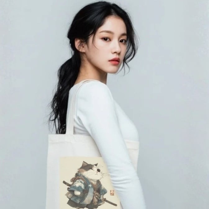 アートを持ち歩こう。『波斬り仁義の猫侍』和猫の浮世絵風 布トート（M）