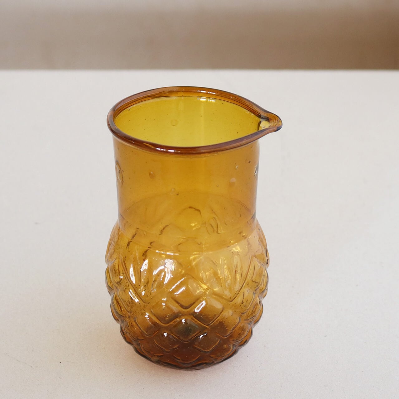 ガラスベース 13cm アンバー ◇ レトロ アンティーク調 ナチュラル