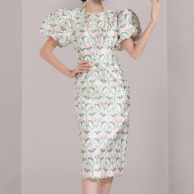 スリム コクーンワンピース D1121