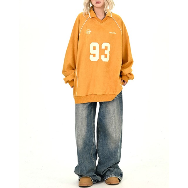 uniform color polo sweatshirt　ユニフォームカラーポロスウェットシャツ　J1329