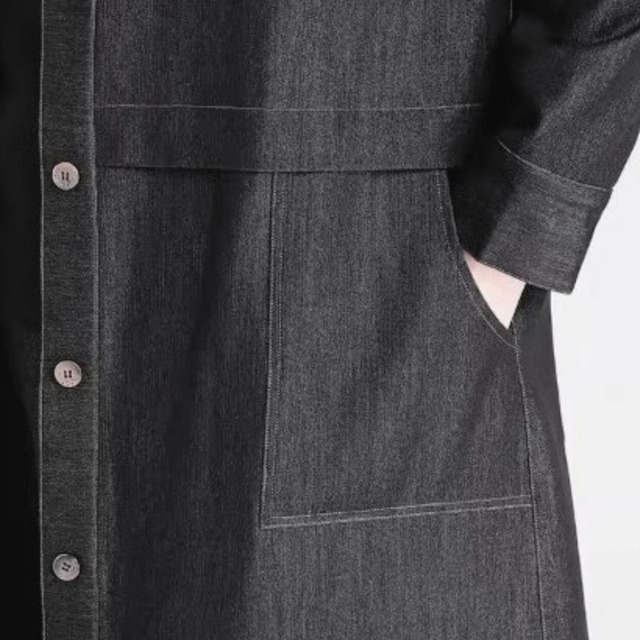 Stand collar long shirt jacket C0786